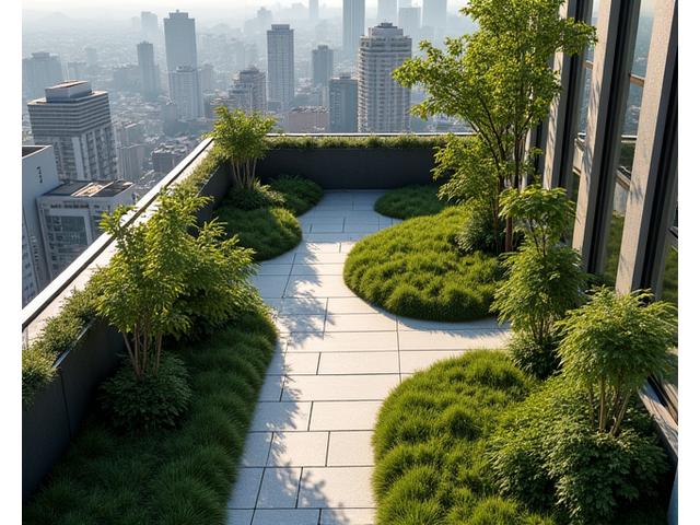 도심 빌딩 숲 가운데 조성된 프라이빗 옥상 정원