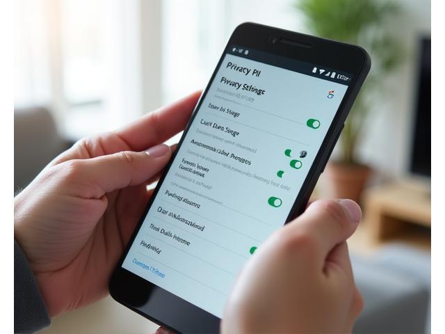 스마트폰 앱에서 개인정보 설정을 관리하는 모습