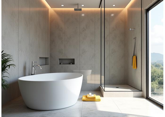 고급 자재로 마감된 스파 분위기 욕실 인테리어