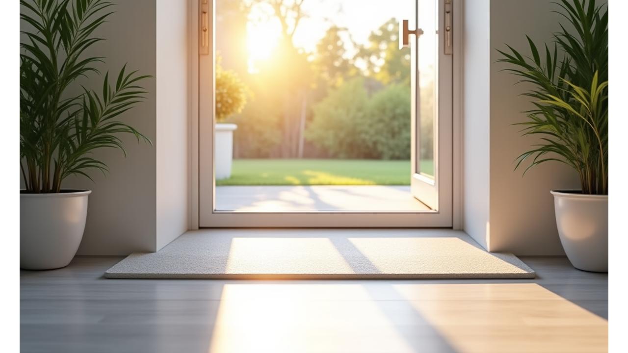 문턱이 제거되고 경사로가 설치된 현관