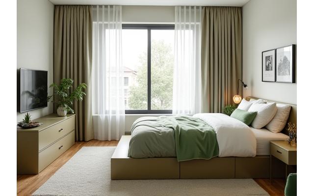 수납형 침대: 매트리스 아래 대용량 수납 공간을 가진 현대적인 침대 디자인